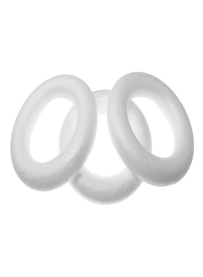 RLECS 4pcs Foam Wreath Foam Wreath Forms White Circles for Flower Projects, Christmas, Wedding, Home Decoration, OD 10CM/4in, ID 7.8CM/3in - Image 3